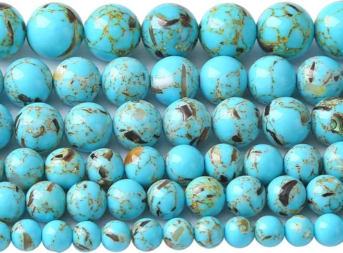 Vista 77 de 4MM 88 piezas de cuentas sueltas de piedra natural verde turquesa africana para hacer pulseras y collares de bricolaje