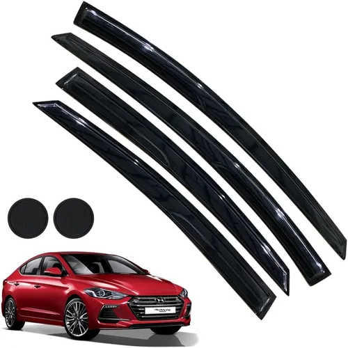 Vista 30 de Protectores de lluvia para Mazda 3 Hatchback 2010-2013, deflectores de ventana lateral con cinta adhesiva para Mazda 3 Hatchback, viseras de ventana