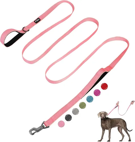 Vista 40 de Fida Correa resistente de 4 pies para perro con 2 cómodas asas acolchadas, asa de tráfico y gancho avanzado de fácil presión, correa reflectante