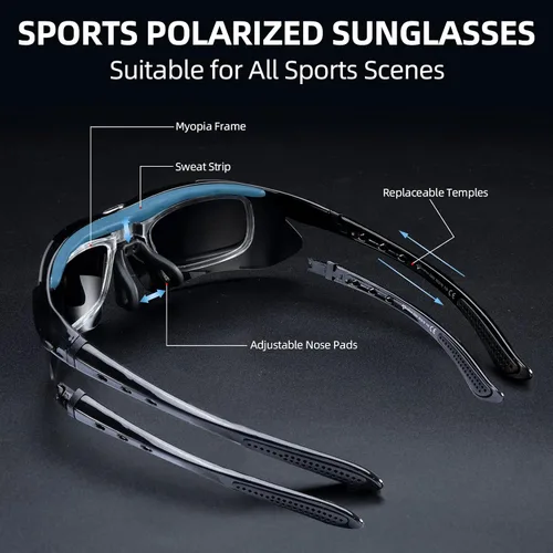 Vista 3 de ROCKBROS Polarized Sports Sunglasses UV Protection Cycling Glasses Outdoor