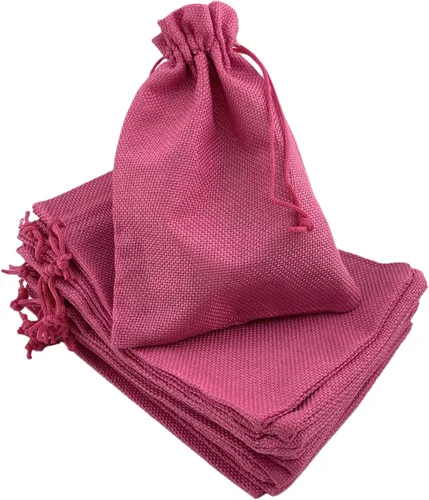 Vista 42 de Palmhomee Paquete de 20 bolsas de regalo de arpillera con cordón, bolsas de joyería de lino, bolsas de yute de boda para joyas y bolsas