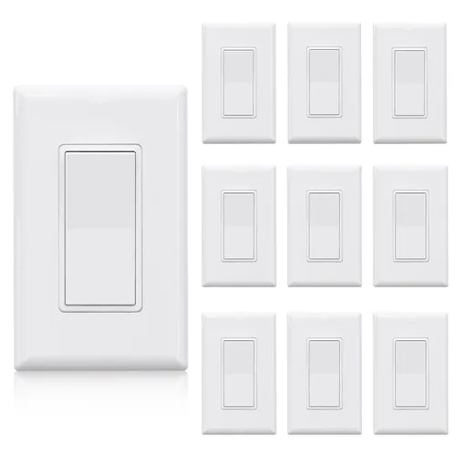Vista 13 de Elegrp Interruptor de luz, 3 vías, 15 amperios, 120-277 voltios, reemplazo de pared de paleta basculante, corriente alterna, autopuesta a tierra