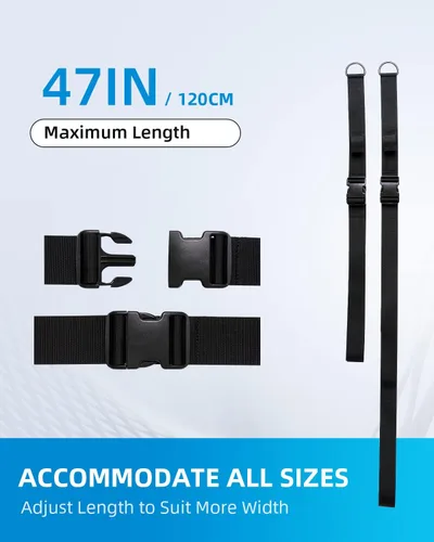 Vista 7 de OCEANBROAD Correa de transporte de hombro ajustable con clips para kayak SUP Correa de hombro de la nueva versión, accesorios universales