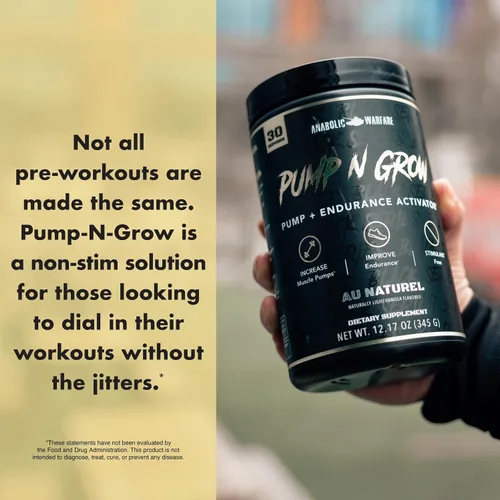 Vista 8 de Anabolic Warfare Pump-N-Grow - Suplemento de bomba muscular sin cafeína antes del entrenamiento con L-citrulina, L-arginina, beta-alanina