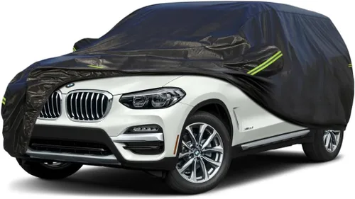 Vista 92 de KouKou Funda impermeable para automóvil SUV adecuada para BMW X1 de 2009 a 2025, 7 capas a prueba de viento para todo tipo de clima, cubierta