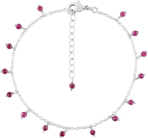 Vista 77 de Yanara Tobilleras de piedras preciosas para mujer, piedra natal natural, chapada en plata, joyería hecha a mano en 8.5 + 1.5 pulgadas, cristales