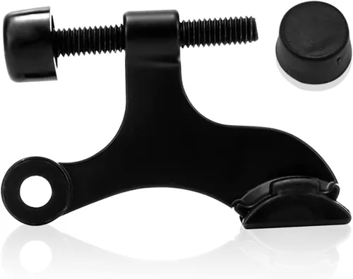 Vista 2 de DCC Home Decor - Paquete de 3 topes de puerta de color negro mate de alta calidad con parachoques de goma extra ajustable de 2.5 pulgadas de ancho