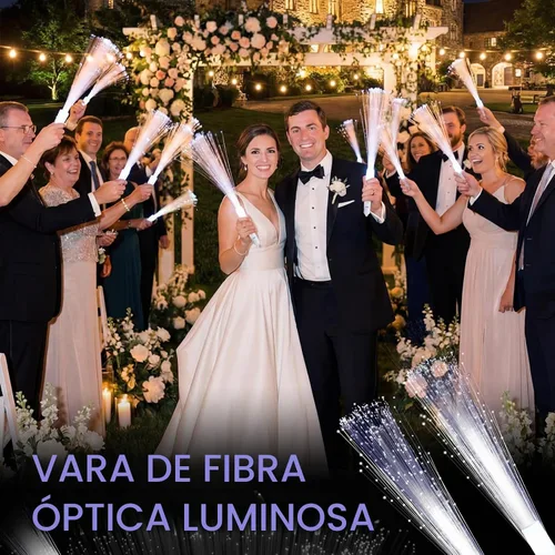 Vista 4 de Jecery 24 varitas de fibra óptica blancas a granel, luces LED de boda, varitas iluminadas con 3 modos de parpadeo para despedida de soltera