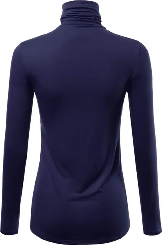 Vista 3 de Fashionolic - Suéter para mujer, de manga larga y cuello alto, ligero, sin botones (talla de la S a la 3X, fabricado en Estados Unidos)