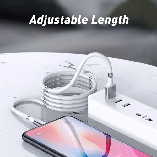 Vista 7 de Cable de carga magnético, (3 pies) de carga súper organizada de absorción magnética Nano cable de datos para Galaxy S21/S20 Ultra S10 S10E S9 Note
