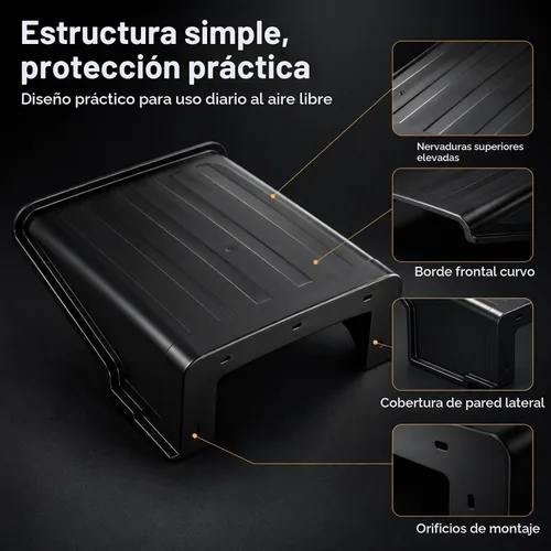 Vista 6 de jojofuny Cubierta de lluvia para cámara de seguridad para exteriores, protector solar de plástico negro para cámaras domo Bullet PTZ, techo