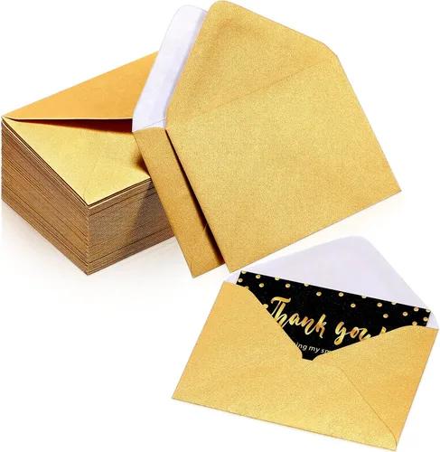 Vista 16 de Yahenda 200 unidades de sobres negros mini para tarjetas de regalo a granel, sobres pequeños de bolsillo para bodas, fundas para tarjetas de regalo