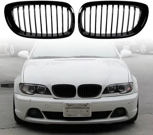 Vista 3 de CORP - Rejilla de riñón deportiva frontal negra brillante compatible con 2003-2006 E46 Serie 3 Coupé convertible de 2 puertas FaceLift LCI