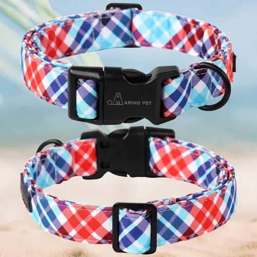 Vista 260 de Aring Pet Collar de algodón, ligero y ajustable, con hebilla de liberación rápida, para perros pequeños, medianos y grandes, para cachorros, S, Hoja