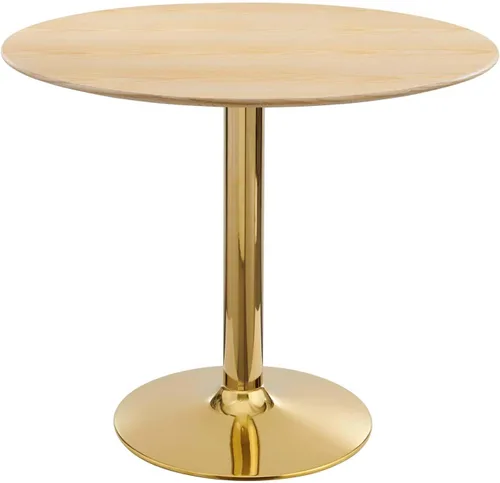 Vista 28 de Modway EEI-4746-GLD-BLK Verne - Mesa de comedor de mármol artificial de 28 pulgadas, color negro dorado
