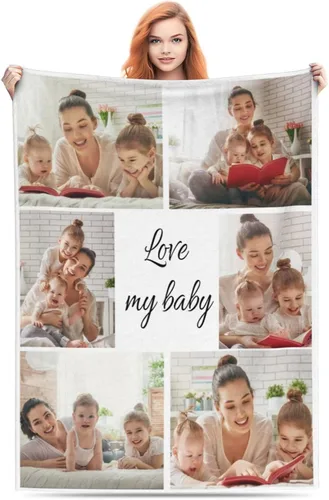 Vista 14 de Manta personalizada con fotos, texto, manta personalizada de franela para regalos de cumpleaños de adultos y niños, bodas, Navidad, Halloween, Día