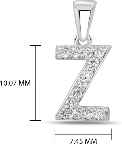 Vista 190 de Collar colgante con letra inicial de diamantes en oro amarillo de 14k (1/10 quilates) 18 pulgadas