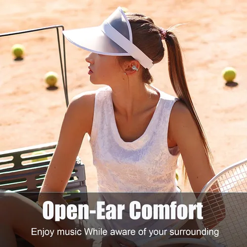Vista 3 de Auriculares de oído abierto, auriculares inalámbricos Bluetooth con clip para la oreja, auriculares bluetooth ligeros para correr con micrófono IPX5