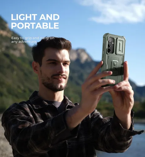 Vista 7 de Dexnor Funda para Samsung Galaxy S24 con Cubierta Deslizante Integrada para Cámara y Protector de Pantalla y Soporte, Funda Resistente a los Golpes
