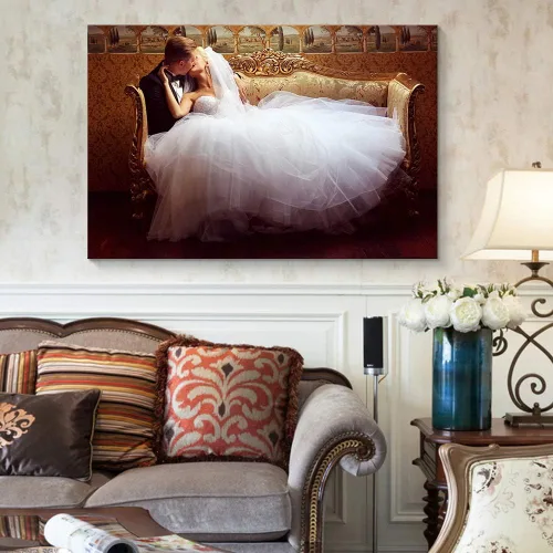 Vista 4 de NWT Impresiones en lienzo personalizadas con tus fotos para bodas, cuadros de lienzo personalizados para pared para imprimir enmarcadas de 8 x 10