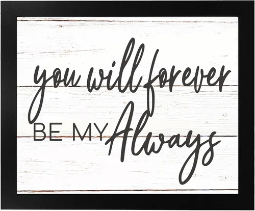 Vista 6 de AMERICAN LUXURY GIFTS You Will Forever Be My Always Love - Arte de pared con cita de 14 x 11 pulgadas, decoración rústica de madera para decoración