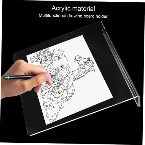 Vista 9 de NUOBESTY Tablero de dibujo acrílico, soporte de caballete para artistas y estudiantes, ligero, grueso, inclinado para pintar, mostrar fotos y leer