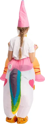 Vista 4 de Spooktacular Creations Disfraz inflable para niños, disfraz de unicornio iluminado para Halloween