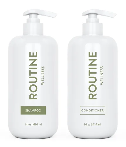 Vista 17 de Routine Wellness Set de champú y acondicionador antiadelgazamiento para el cabello adelgazante, bloqueador de biotina DHT para mujeres y hombres