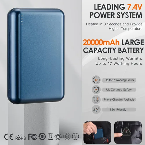Vista 5 de Men's Heated Vest with 20000mAh Battery Pack 7.4V,Lightweight Rechargeable Electric Heated Apparel for women