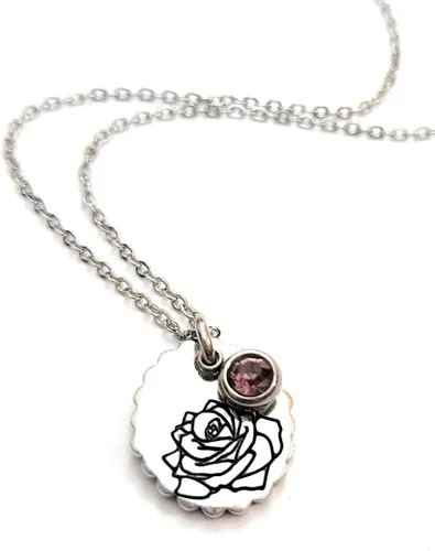Vista 56 de Birth Month Flower and Birthstone Necklace