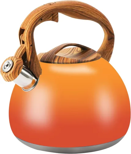 Vista 12 de Hervidor de Té Foedo para Estufa, Teteras Silbantes de 2.6 Cuartos para Estufa, Mango Plegable Resistente al Calor, Tetera Bonita (Beige)