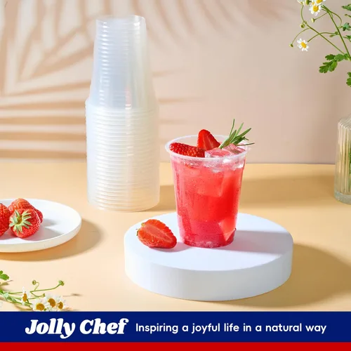 Vista 5 de JOLLY CHEF Paquete de 390 vasos de plástico transparente de 12 onzas, vasos desechables para café helado, batido, bebidas frías