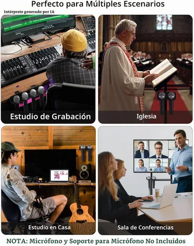 Vista 7 de Soporte de micrófono múltiple con abrazadera para escritorio/soporte/pared