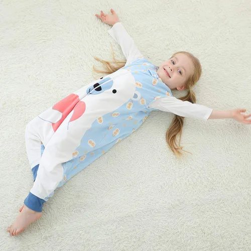 Vista 8 de MICHLEY - Saco de dormir para niños pequeños con pies, recién nacidos, bebés sin mangas, saco de dormir con cremallera de 2 vías, manta portátil Oso