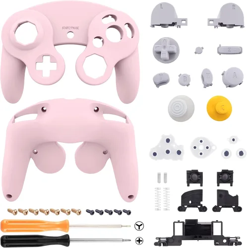 Vista 38 de eXtremeRate Placa trasera negra para Nintendo Gamecube Controller, cubierta de repuesto de agarre suave al tacto con botones para controlador