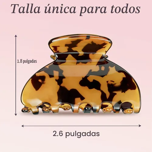 Vista 3 de JIRIS 2 pinzas para el pelo de 2.75 pulgadas, pinzas de plátano, pasadores de tortuga, celuloide, diseño francés, pasadores de celuloide