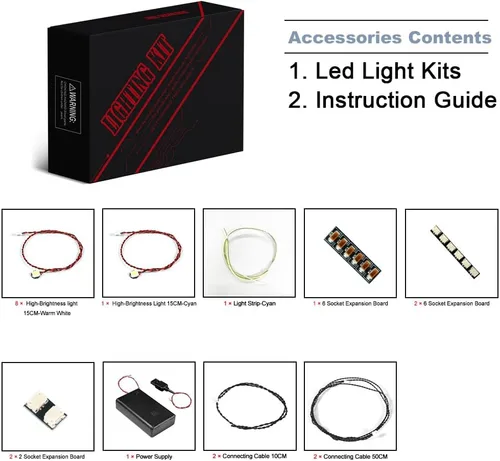 Vista 2 de BrickBling Kit de luces LED compatible con Lego Concorde, kit de luces creativas compatible con Lego 10318 - No incluye modelo Kit de luces