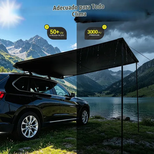 Vista 2 de WildFinder Toldo retráctil para automóvil de 8.2 x 6.6 pies, parasol impermeable para SUV