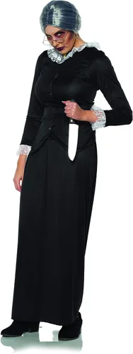 Vista 2 de UNDERWRAPS Disfraz de terror para mujer, vestido de longitud completa, madre, negro y blanco