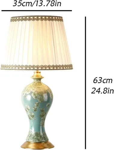 Vista 2 de Desk Light Indoor Retro Ceramic Table Lamp Bedroom Desktop Bedside Lamp Living Room Large Decorative Table Lamp Led Lamp for Desk