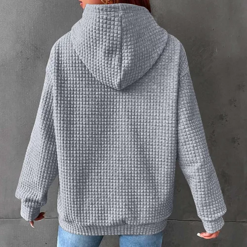 Vista 3 de Football Sweatshirts for Women Waffle Hoodie Tops Casual Oversized Hoodies Football Mom Hooded Pullover Costume