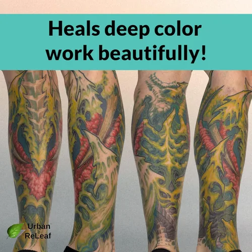 Vista 4 de Urban ReLeaf Solución para tatuajes. Cuidado posterior de sal marina natural. Limpia nuevos tatuajes de forma segura. Ayuda a que la piel y la tinta