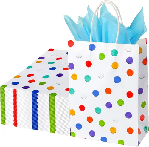 Vista 21 de BLEWINDZ - 32 bolsas de regalo pequeñas con 32 pañuelos de 8.7 x 6.3 x 3.2 01-8cols-S