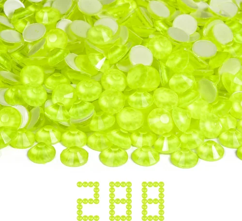 Vista 19 de Diamantes de imitación de cristal con parte trasera plana, gemas luminosas, 1440 unidades de diamantes de imitación de cristal no termoadhesivos
