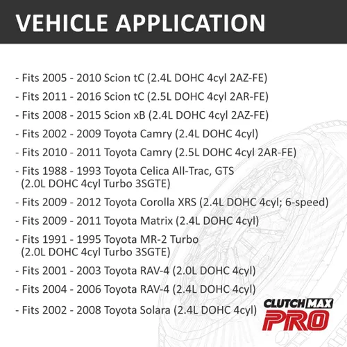 Vista 2 de PRO Performance Chromoly - Volante de embrague compatible con Scion tC xB Toyota Camry Celica All-Trac Corolla Martrix MR-2 Turbo RAV-4 Solara 2.0L