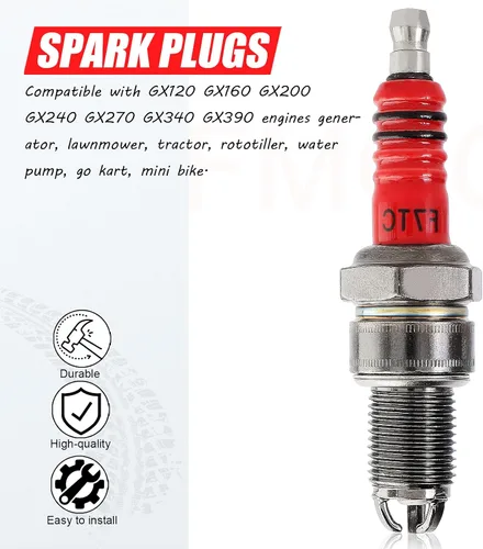 Vista 4 de Bujía de 3 electrodos F7TC para generador GX120 GX160 GX200 GX240 GX270 GX340 GX390 cortacésped tractor rotulador motosierra bomba de agua Go Kart