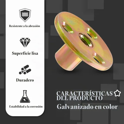 Vista 4 de Tuerca en T de acero al carbono de 12 piezas de 1/4 "-20 tuercas de inserción chapadas en zinc