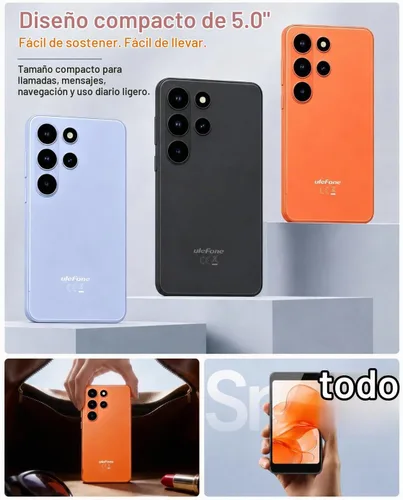 Vista 4 de Ulefone Nota 22 teléfono inteligente desbloqueado, 5" compacto Android 16 Icy Blue