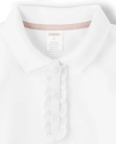 Vista 2 de Gymboree Polo de manga larga con volantes para niñas y niños pequeños