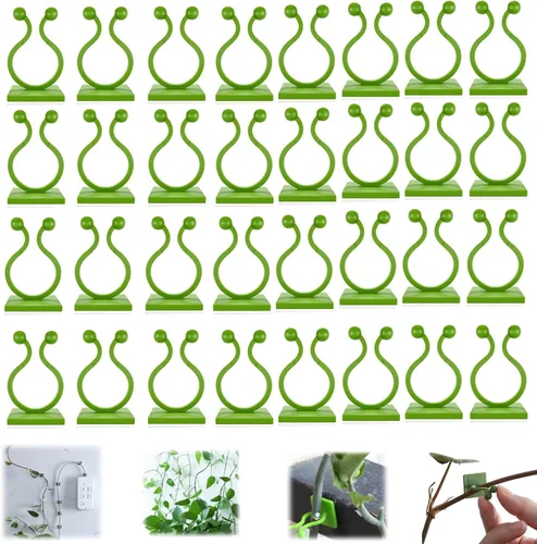 Vista 9 de HISKI Clips de pared para escalada de plantas, fijador de plantas verdes con gancho autoadhesivo, clips de pared para plantas trepadoras, clips